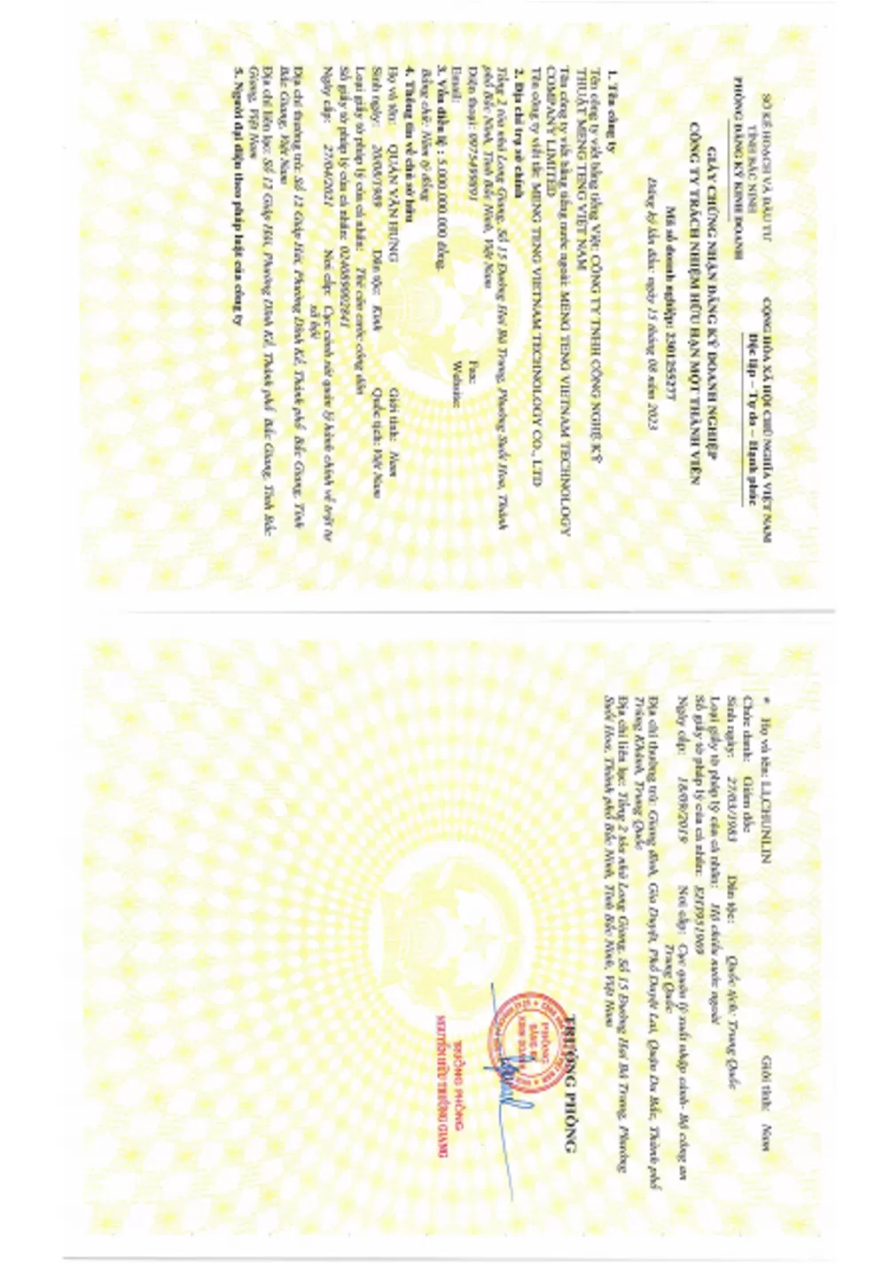 越南公司营业执照